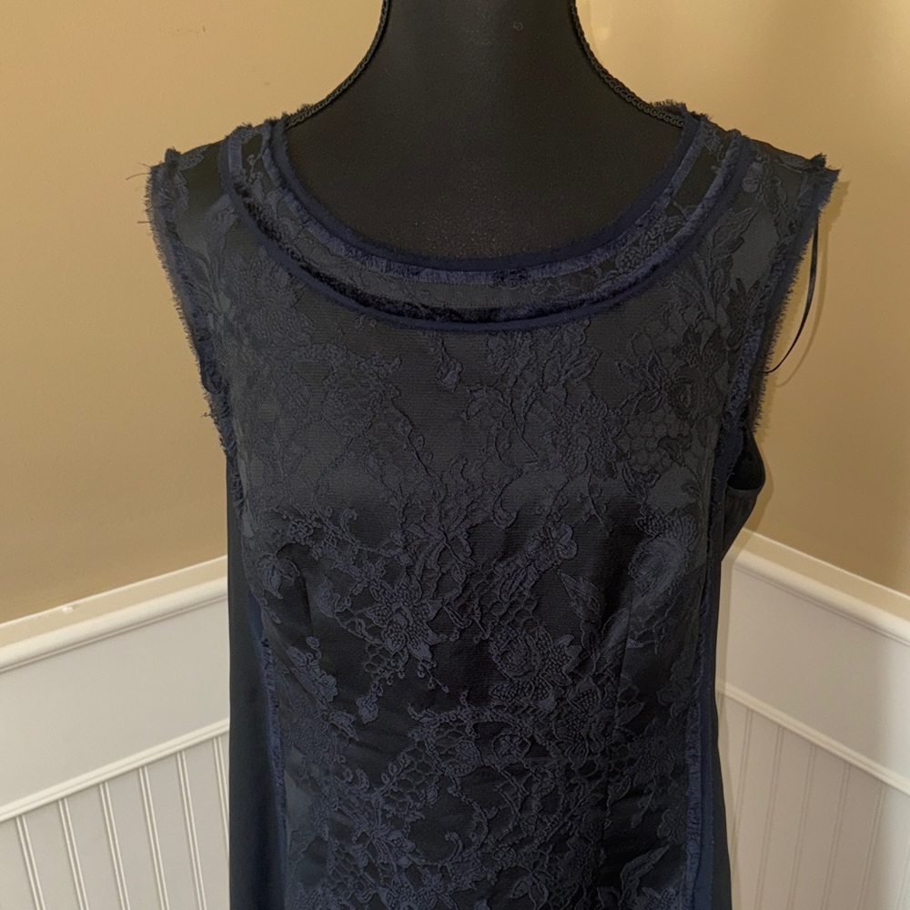 Kay Unger Midnight Blue Lace Mini Dress